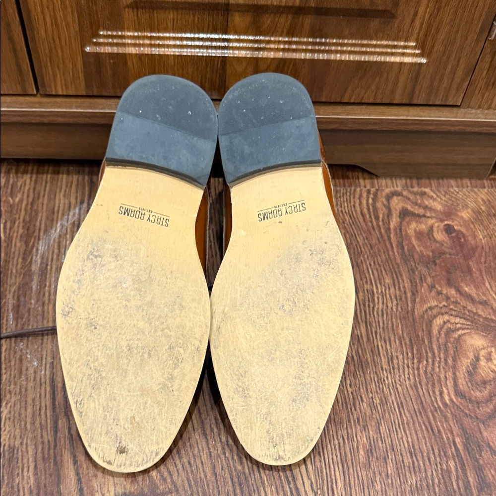 Stacy Adams Boys Tan Leather Cap-Toe Dress Shoes - Picture 4 of 5
